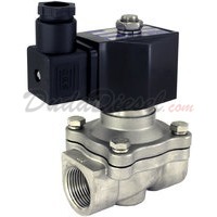 2-way stainless steel viton seal solenoid valve normally open 3/4"