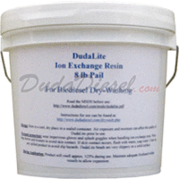 8 lb pail of dudalite DW-R10 ion exchange resin