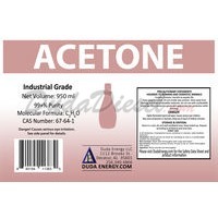 Product label for 950mL bottle of Acetone