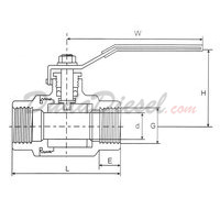 dimensions and drawing of stainless steel ball valves