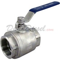 2" NPT 2-Piece 304 Stainless Steel Ball Valve WOG1000