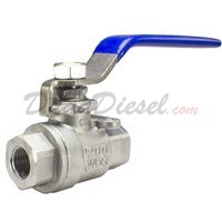 1/4" NPT 2-Piece 304 Stainless Steel Ball Valve WOG200