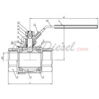 2PC Ball Valve Drawing