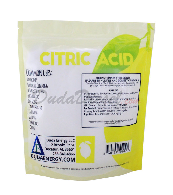 2 lb Non-GMO Organic Citric Acid Food Grade FCC/USP Anhydrous Pure Fine Granular