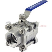 1-1/4"1/2" NPT 3-Piece 304 Stainless Steel Ball Valve WOG200