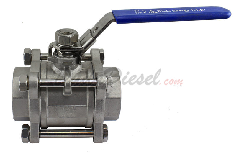 304 Stainless Steel Duda Energy 3WBV-WOG1000-F150-L L-Type Ball Valve SS304 SUS304 1-1/2 NPT FPT 1.5 3-Way