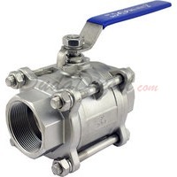 2"1/2" NPT 3-Piece 304 Stainless Steel Ball Valve WOG200