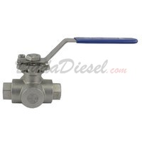 3-Way Ball Valve HMP WOG1000 L-Type 3/8" NPT 