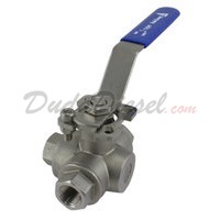 3-Way Ball Valve HMP WOG1000 L-Type 3/8" NPT 