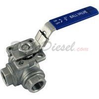 1/2" NPT 3-Way 304 Stainless Steel Ball Valve WOG1000