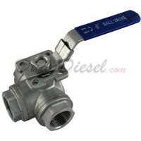 3/4" NPT 3-Way 304 Stainless Steel Ball Valve WOG1000