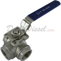 1" NPT 3-Way 304 Stainless Steel Ball Valve WOG1000