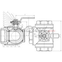 3-Way Ball Valve Drawing with Dimensions