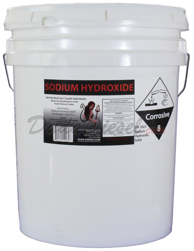 50 lb Red Hot Devil Lye Sodium Hydroxide Meets Food Chemical Codex High Grade
