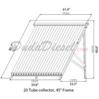 20 Tube 45° Flat Roof / Ground Solar Collector Stand