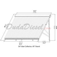 30 Tube 45° Flat Roof / Ground Solar Collector Stand