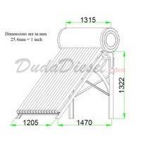 150 liter passive solar heater dimensions