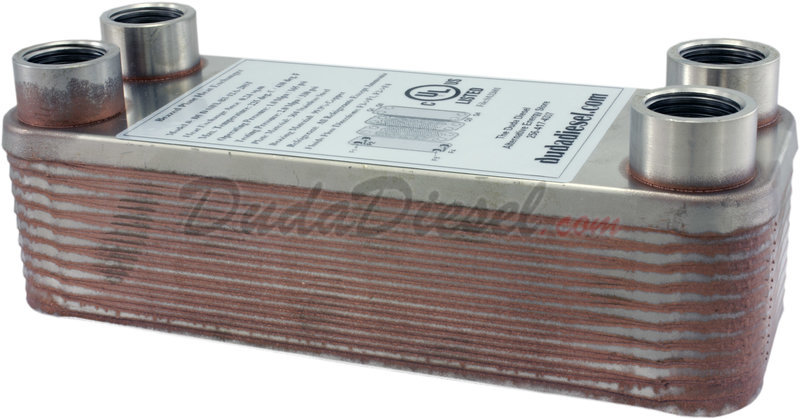 2.9 Height Duda Energy HX2330:F34 B3-23A 30 Plate Stainless Steel Heat Exchanger with 3/4 Female NPT Ports Copper Brazed 2.9 Width 12.4 Length
