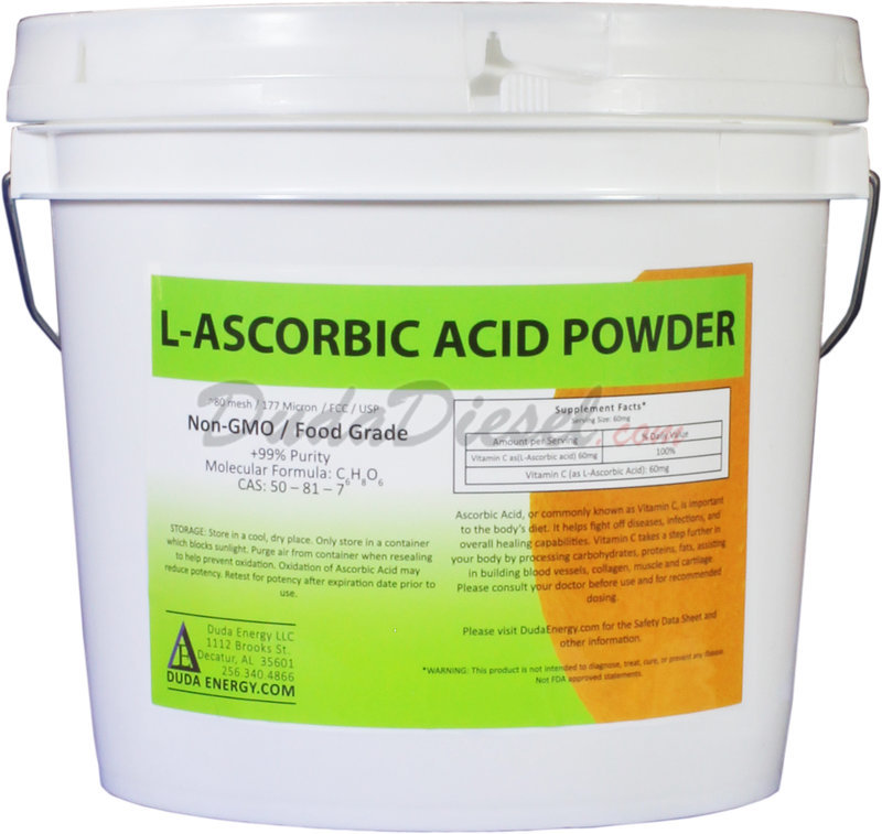 L Ascorbic Acid 8 Lb Pail Asc8c Dudadiesel Biodiesel Supplies